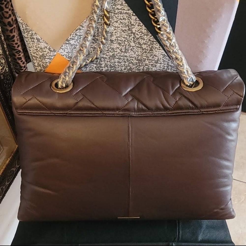KURT GEIGER Macro Kensington Brown Leather Corssbody Bag - Picture 2 of 13
